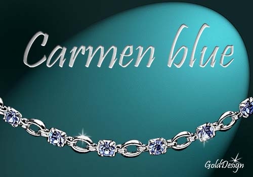 Carmen blue - náramek stříbřený